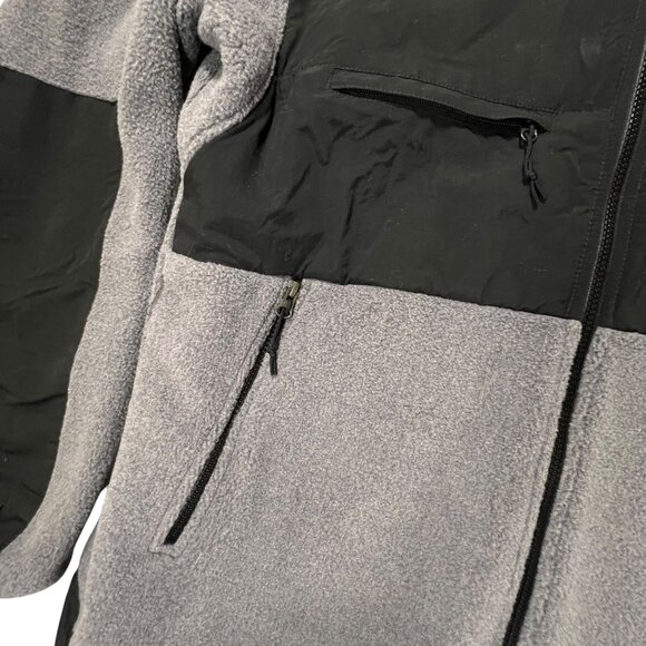 The North Face Polartec Denali Mens Full Zip Gray Black Fleece Jacket Pockets L - Picture 5 of 14